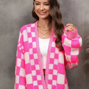 Plaid Splicing Cardigan Jacket
