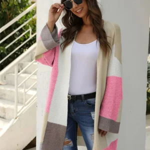 Spliced Multi-color Sweater Coat